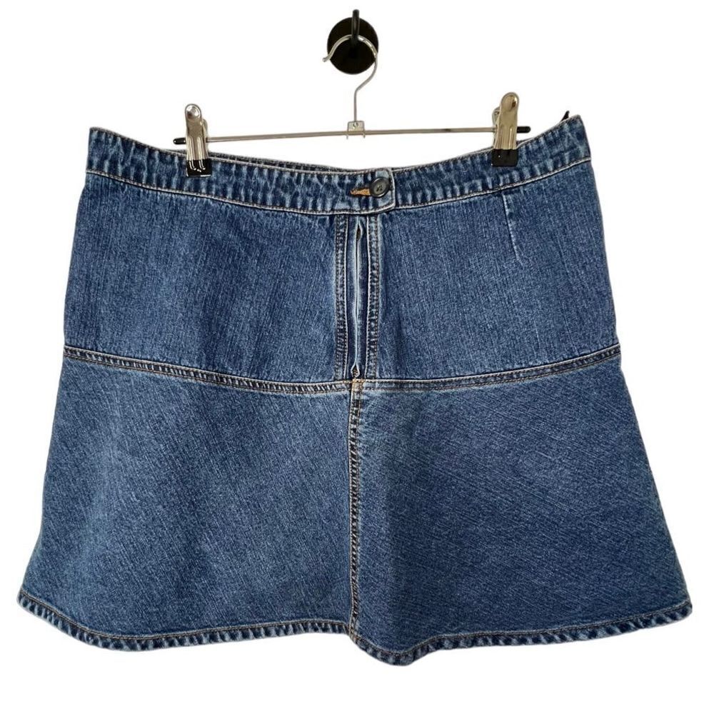 The Limited Vintage Mini Dark Wash Denim Skirt With Pocket